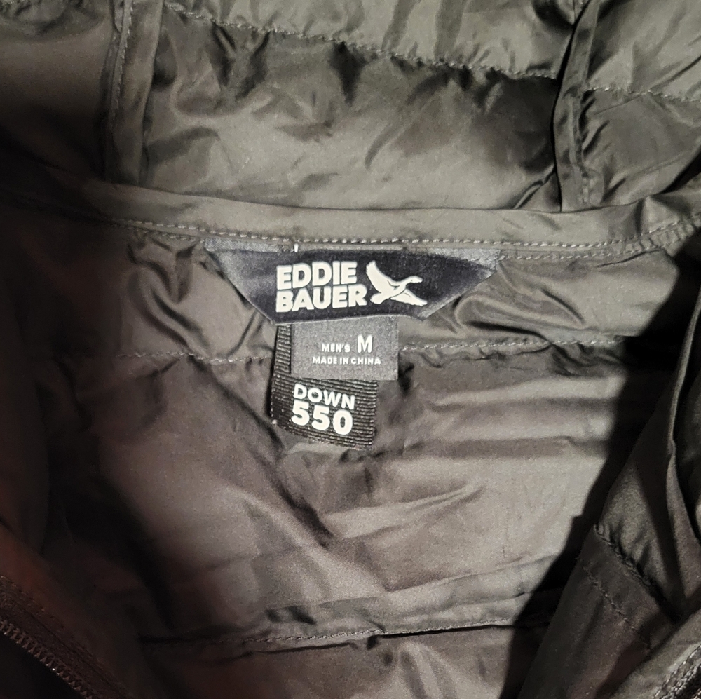 Eddie Bauer Men's Charcoal Puffer Jacket - Picture 2 of 4